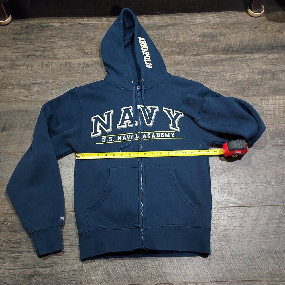 JanSport US Navy Sweatshirt Hoodie Adult Xsmall Military Blue Front Pockets - Picture 3 of 13